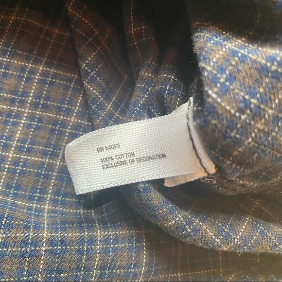 Baby Gap Boys Blue & Brown Checkered Button Down Size 2 - Picture 4 of 5